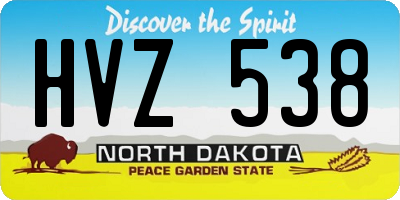 ND license plate HVZ538