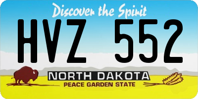 ND license plate HVZ552