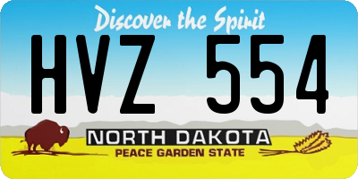 ND license plate HVZ554