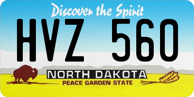 ND license plate HVZ560