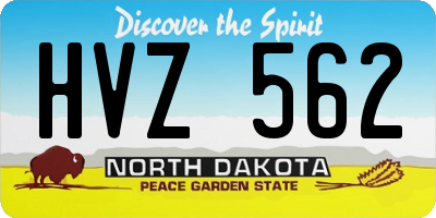 ND license plate HVZ562