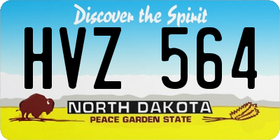 ND license plate HVZ564