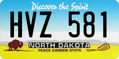 ND license plate HVZ581