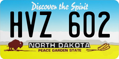 ND license plate HVZ602