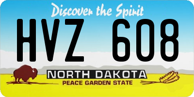 ND license plate HVZ608