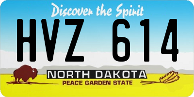 ND license plate HVZ614