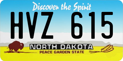 ND license plate HVZ615