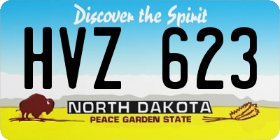 ND license plate HVZ623