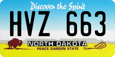 ND license plate HVZ663