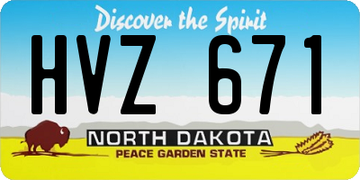 ND license plate HVZ671