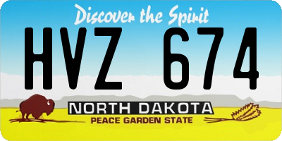 ND license plate HVZ674