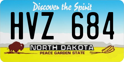 ND license plate HVZ684