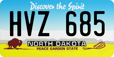 ND license plate HVZ685