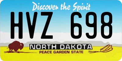 ND license plate HVZ698