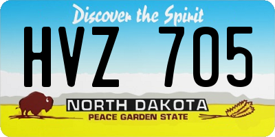 ND license plate HVZ705