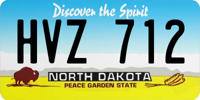 ND license plate HVZ712