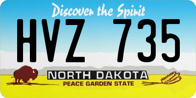 ND license plate HVZ735