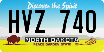 ND license plate HVZ740