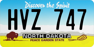 ND license plate HVZ747