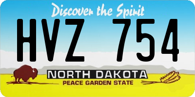 ND license plate HVZ754