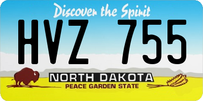 ND license plate HVZ755