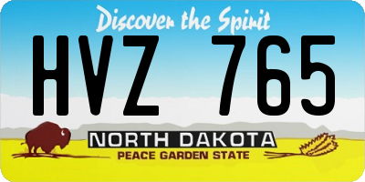 ND license plate HVZ765