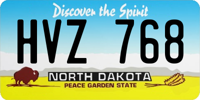 ND license plate HVZ768