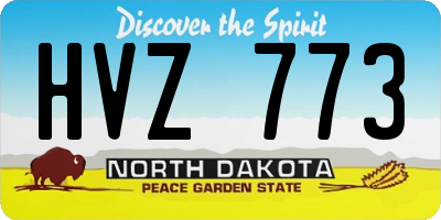 ND license plate HVZ773