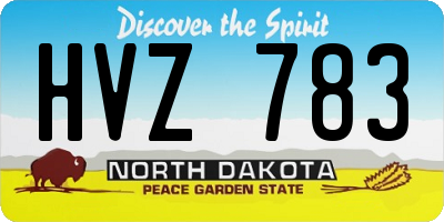 ND license plate HVZ783