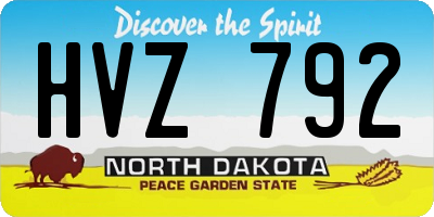 ND license plate HVZ792