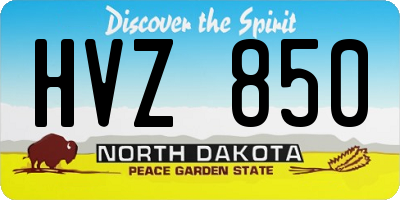 ND license plate HVZ850
