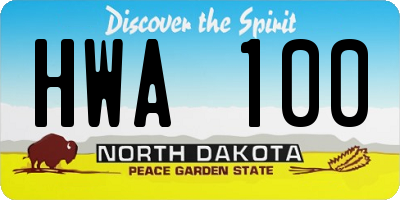 ND license plate HWA100
