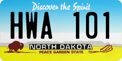 ND license plate HWA101