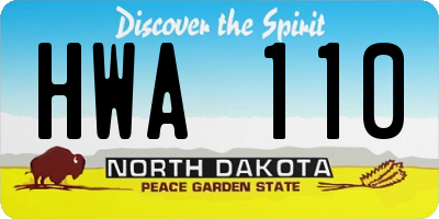 ND license plate HWA110