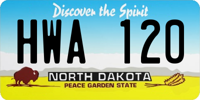 ND license plate HWA120