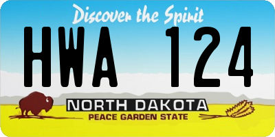 ND license plate HWA124