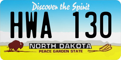 ND license plate HWA130