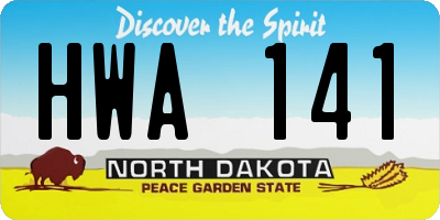ND license plate HWA141