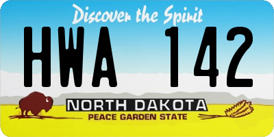 ND license plate HWA142