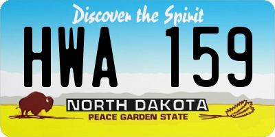 ND license plate HWA159