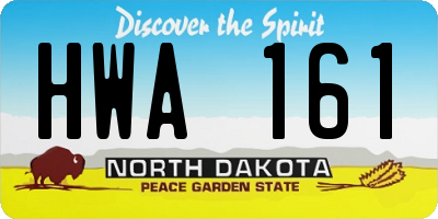 ND license plate HWA161