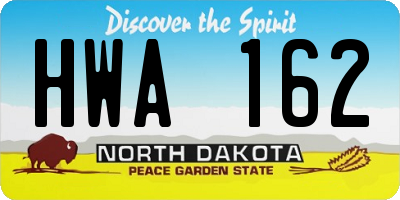 ND license plate HWA162