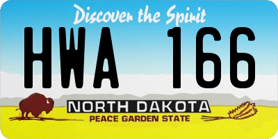 ND license plate HWA166