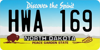 ND license plate HWA169