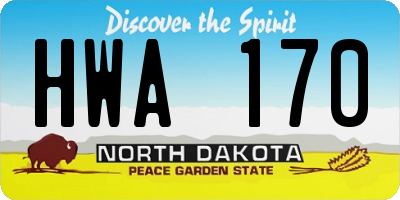 ND license plate HWA170
