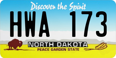 ND license plate HWA173