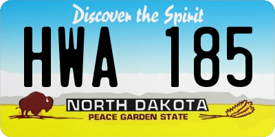 ND license plate HWA185