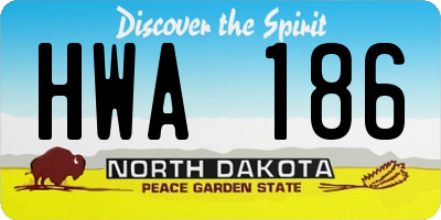 ND license plate HWA186