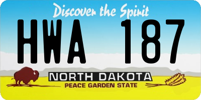 ND license plate HWA187