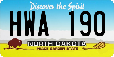 ND license plate HWA190